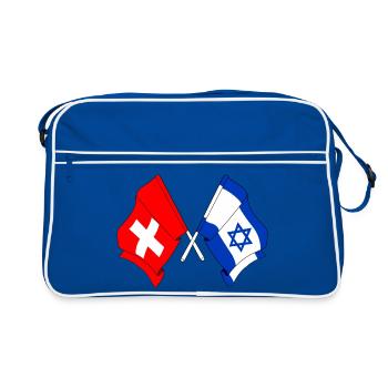 Drapeau de la Suisse et drapeau d’Israël - Sac Retro - bleu/blanc - Devant