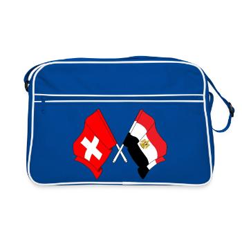 Drapeau de la Suisse et drapeau de l’Égypte - Sac Retro - bleu/blanc - Devant