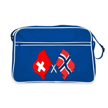 Drapeau de la Suisse et drapeau de la Norvège - Sac Retro - bleu/blanc - Devant