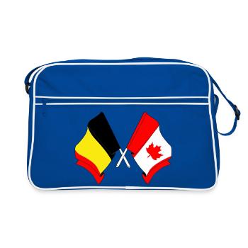 Drapeau de la Belgique, drapeau du Canada - Sac Retro - bleu/blanc - Devant