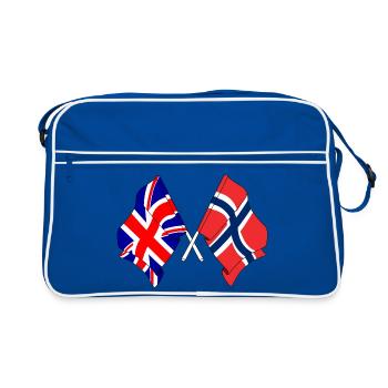 Drapeau Angleterre, drapeau Norvège - Sac Retro - bleu/blanc - Devant