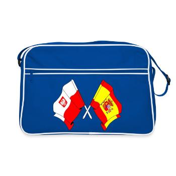 Drapeau de la Pologne, drapeau de l’Espagne - Sac Retro - bleu/blanc - Devant
