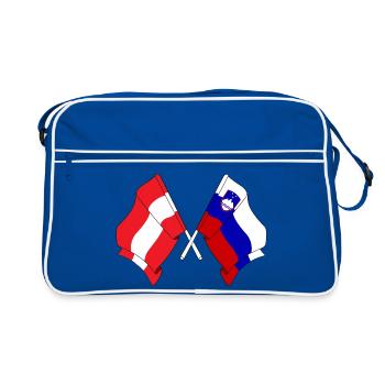Drapeau de l’Autriche et drapeau de la Slovénie - Sac Retro - bleu/blanc - Devant