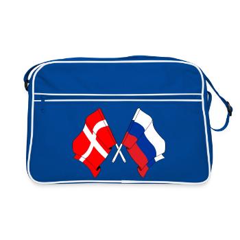 Drapeau Danemark, drapeau Russie - Sac Retro - bleu/blanc - Devant