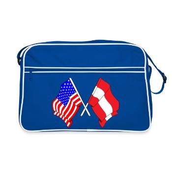 Drapeau des États-Unis, drapeau de l’Autriche - Sac Retro - bleu/blanc - Devant
