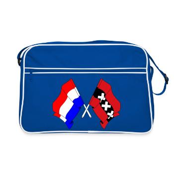 Flag Netherlands, Amsterdam crossed - Retro Bag - blue/white - Front