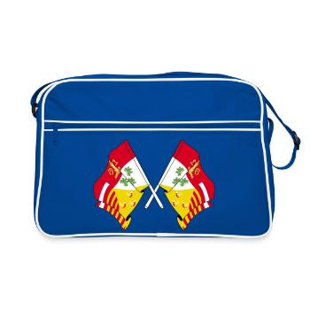 Deux drapeaux province de Liège Belgique - Sac Retro - bleu/blanc - Devant