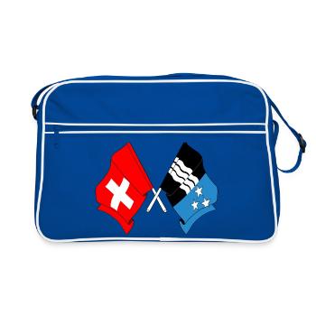 Drapeau de la Suisse et drapeau de l’Argovie - Sac Retro - bleu/blanc - Devant