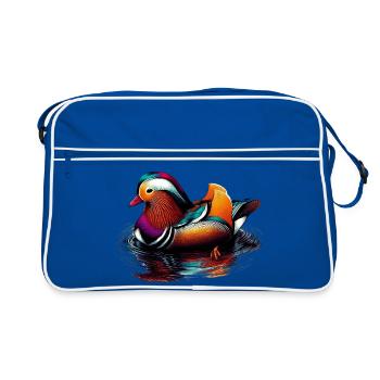 Canard mandarin - Sac Retro - bleu/blanc - Devant