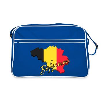 Drapeau de la Belgique, carte drapeau de la Belgique - Sac Retro - bleu/blanc - Devant