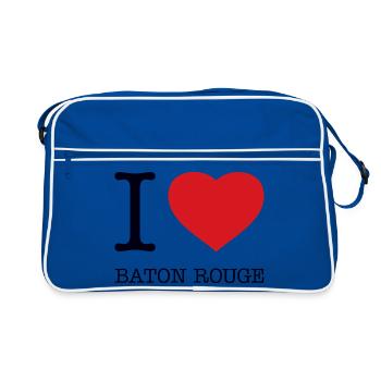 I LOVE BATON ROUGE - Retro Tasche - Blau/Weiß - Vorne