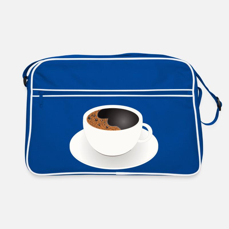 Schlichte Kaffeetasse mit schwarzem Kaffee Motiv Retro Tasche