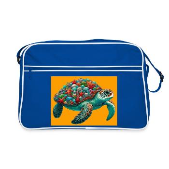 turtle - Retro Bag - blue/white - Front