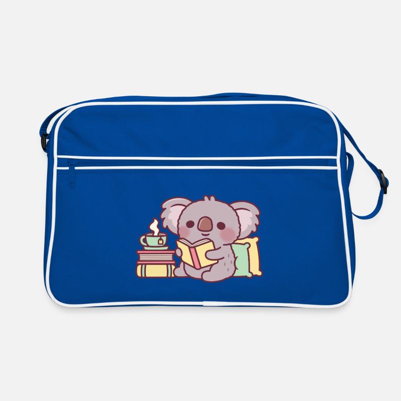 Süßer Koala, der ein Buch liest Retro Tasche