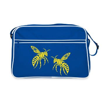 Bee Wasp - Retro Bag - blue/white - Front