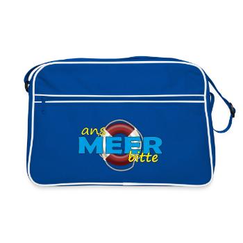 TO THE SEA PLEASE - Retro Bag - blue/white - Front