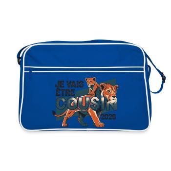 Soon Cousin 2026 Gift Announcement Birth - Retro Bag - blue/white - Front