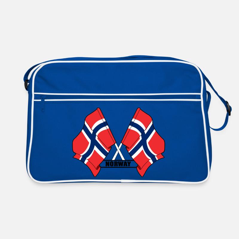 Norway Crossed Flags Retro Bag