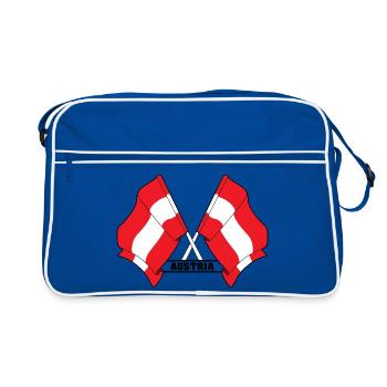 Austria Crossed Flags - Retro Bag - blue/white - Front
