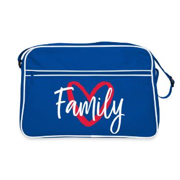 Cœur de famille - Sac Retro - bleu/blanc - Devant