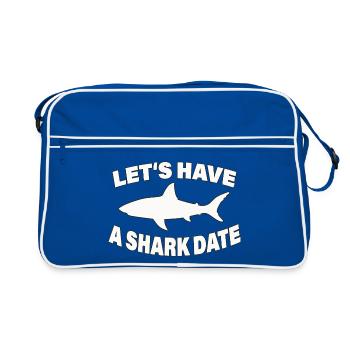 SHARK DATE - Retro Bag - blue/white - Front