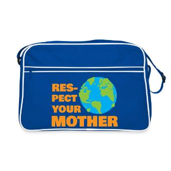 Respect Your Mother Earth Retro Eco Nature Graphic - Retro Bag - blue/white - Front