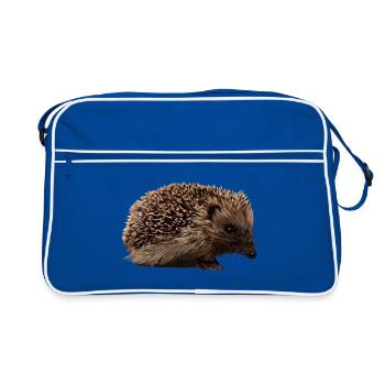 Hedgehog in forest style - Retro Bag - blue/white - Front