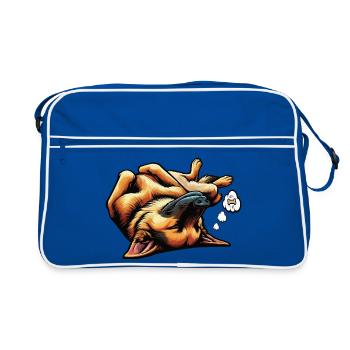 Berger allemand Chiens de berger Chiens de berger - Sac Retro - bleu/blanc - Devant