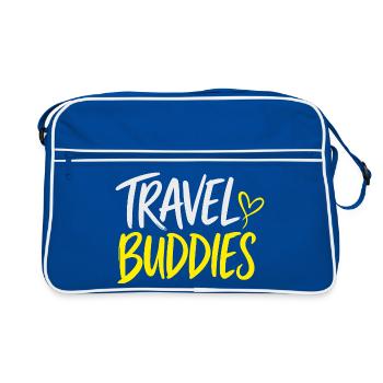 Lettrage des Travel Buddies - Sac Retro - bleu/blanc - Devant