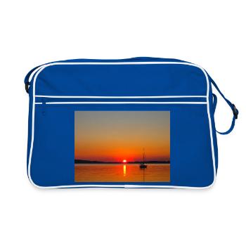 Bayerisches Meer - Retro Tasche - Blau/Weiß - Vorne