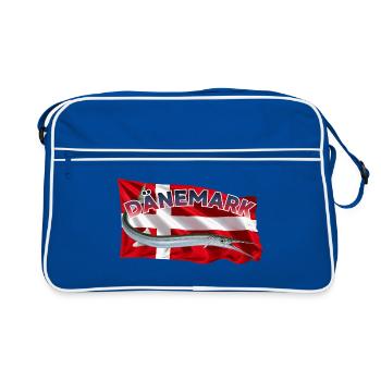 Garfish Danemark - Pêche maritime sur la côte de la mer Baltique - Sac Retro - bleu/blanc - Devant