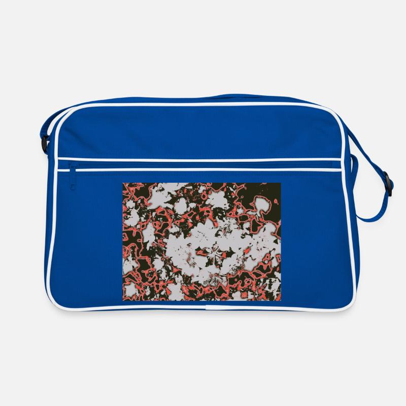 Roter Nebel-Abstractmuster - Retro Tasche - Blau/Weiß