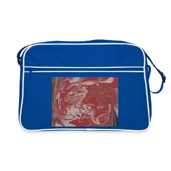Marble Swirl Red-Grey - Retro Bag - blue/white - Front
