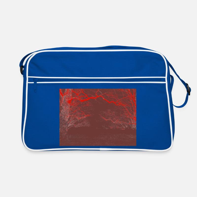 Forêt de Nuages Rouges – Forêt abstraite Sac Retro