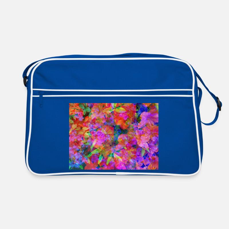 Farbexplosion Blüten-Collage Retro Tasche