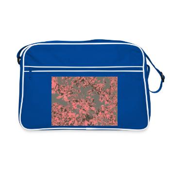 Coral Leaf Pink Gray Pattern - Retro Bag - blue/white - Front