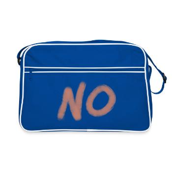 No Brushstroke Logo – Bold Statement - Retro Bag - blue/white - Front