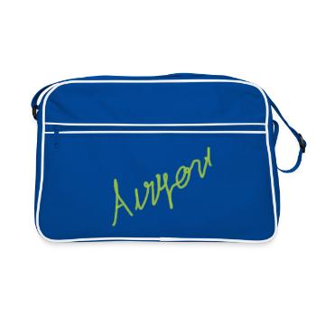 Anyone Neon Handwritten Script - Retro Bag - blue/white - Front