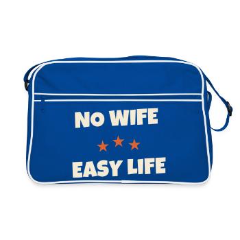 Pas de femme vie facile Drôle en disant bière pour hommes - Sac Retro - bleu/blanc - Devant