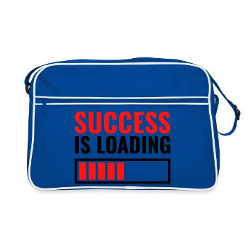 Success is loading personalisiertes Geschenk - Retro Tasche - Blau/Weiß - Vorne