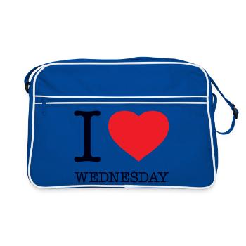 I LOVE WEDNESDAY - Retro Bag - blue/white - Front