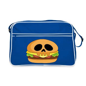 Crâne burger - Sac Retro - bleu/blanc - Devant