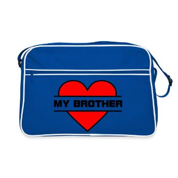 Coeur J’aime mon frère - Sac Retro - bleu/blanc - Devant