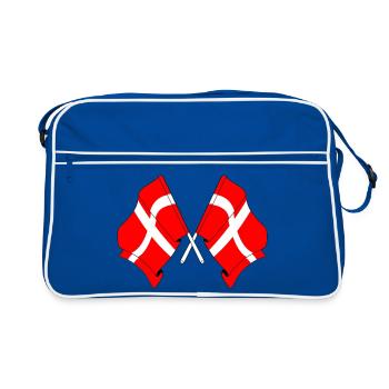 Deux drapeaux Danemark - Sac Retro - bleu/blanc - Devant