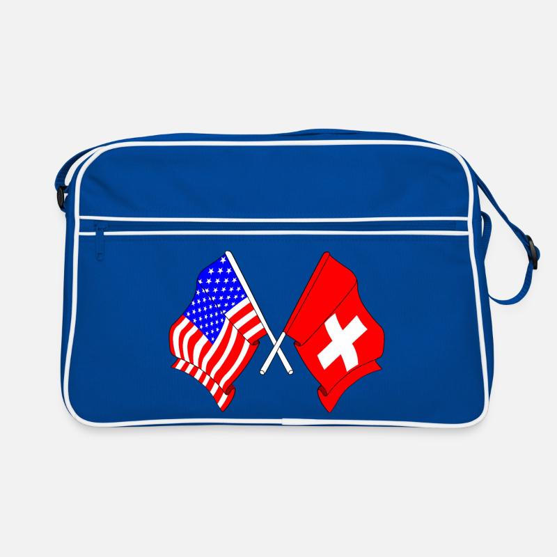 Drapeau des États-Unis et drapeau de la Suisse Sac Retro