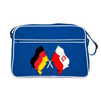 Drapeau de l’Allemagne et drapeau de la Pologne - Sac Retro - bleu/blanc - Devant