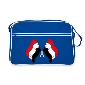 Deux drapeaux du Yémen croisés - Sac Retro - bleu/blanc - Devant