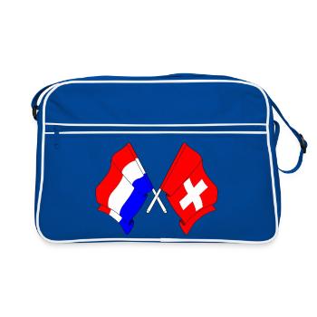 Flag of the Netherlands and flag Switzerland - Retro Bag - blue/white - Front