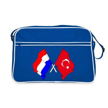 Flag of the Netherlands and flag of Turkey - Retro Bag - blue/white - Front