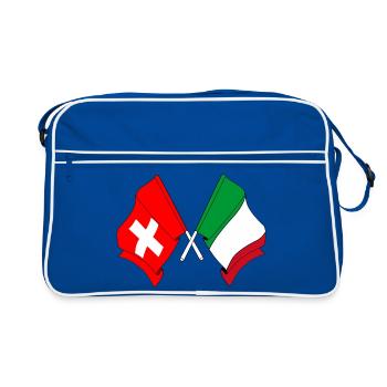Drapeau de la Suisse et drapeau de l’Italie - Sac Retro - bleu/blanc - Devant